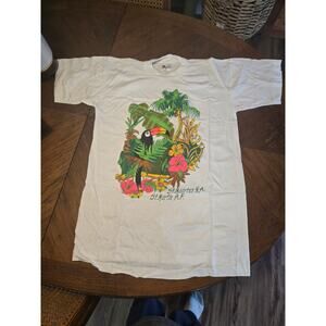 New Old Stock Adult Med St Maarten NA St Martin AF White T Shirt 1980s Vintage